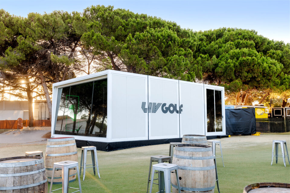 Broadcast studio (exterior) - modular event structures for liv golf adelaide 2025 by groblox