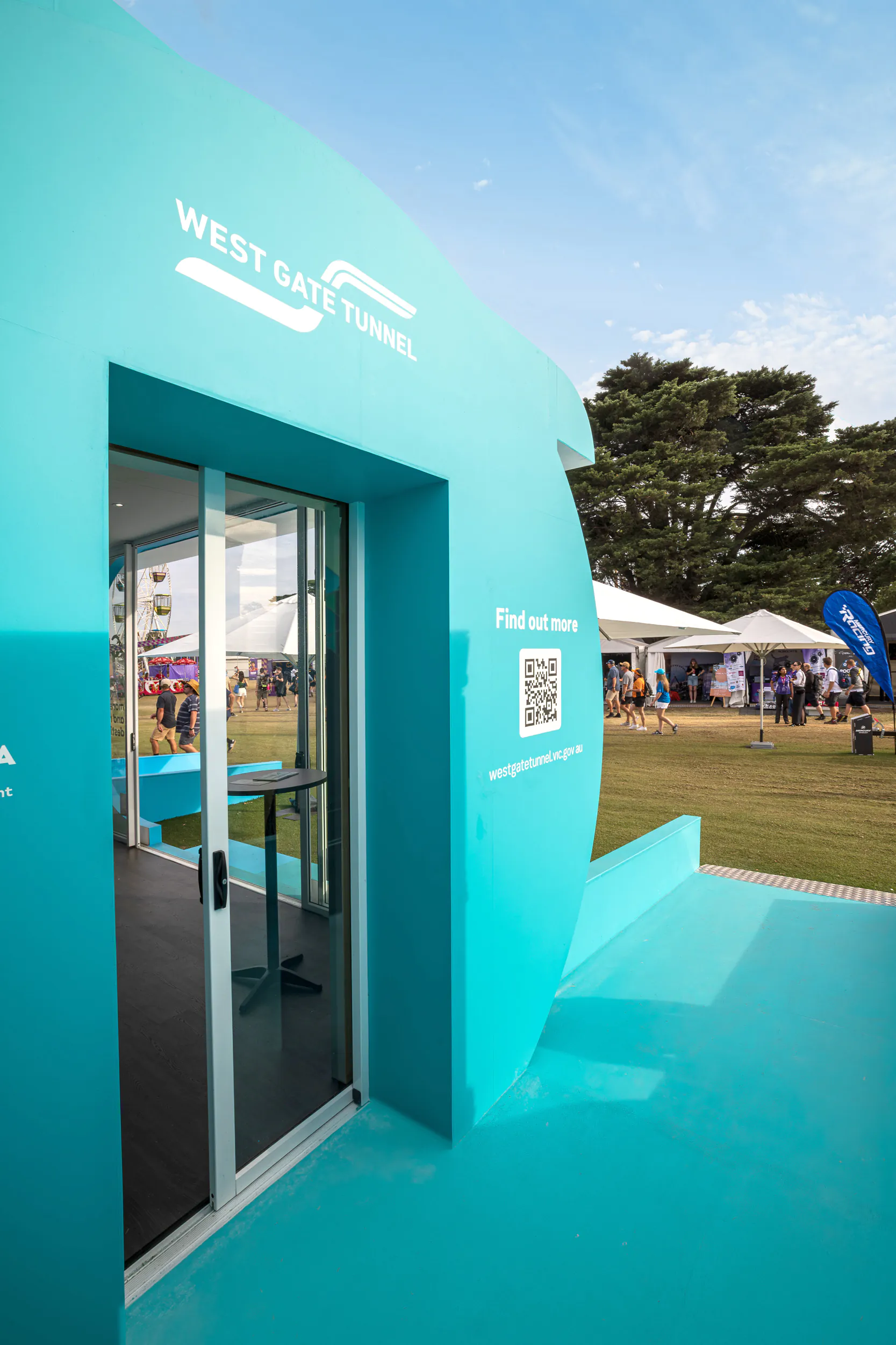 Sliding Door entrance to the West Gate Tunnel Project activation.